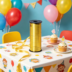 Party Love Gold Ribbon 91M Reusable Party <b>Decorations</b> <b>Birthday</b> Indoor Metal Round - Product Image 5