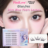 Vente chaude 6 rangées de cils sans colle facile à utiliser cils auto-adhésifs à presser faux cils sans colle cluster de cils fait à la main