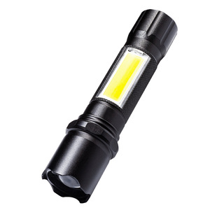 Gdplus Mini Flashlight Cob <b>Led</b> Telescopic Zoom Usb <b>Rechargeable</b> Side <b>Light</b> 18650 Battery Torch - Product Image 5