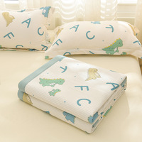 Ensemble de draps de lit matelassés quatre saisons transfrontalier en polyester, coton et mousse de coton, trois pièces, motif d'animation de dessin animé