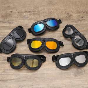Lunettes de Pilote Steampunk Classiques Vintage 2025 pour Hommes et Femmes, Lunettes de Cyclisme et de Moto en Cuir Coupe-Vent pour l'Extérieur - Product Image 4