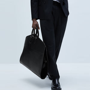 Özel siyah Saffiano deri erkek spor ayakkabı bölmesi ile erkekler için seyahat giysi çantası moda elbise taşıyıcı - Product Image 6