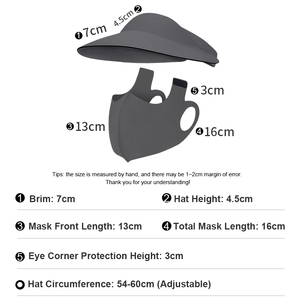 New Fashion Summer Lightweight Foldable UPF 50+ Ice Silk Unisex Sun Visor Cap Mask Sports Caps with Long Neck Flap - Product Image 3