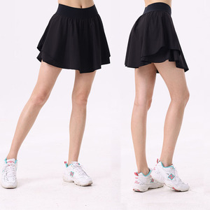 Jupe courte de tennis d'équipe taille haute pour femmes OEM, jupe de tennis longue, deux jupes courtes de sport décontractées à double couche - Product Image 1