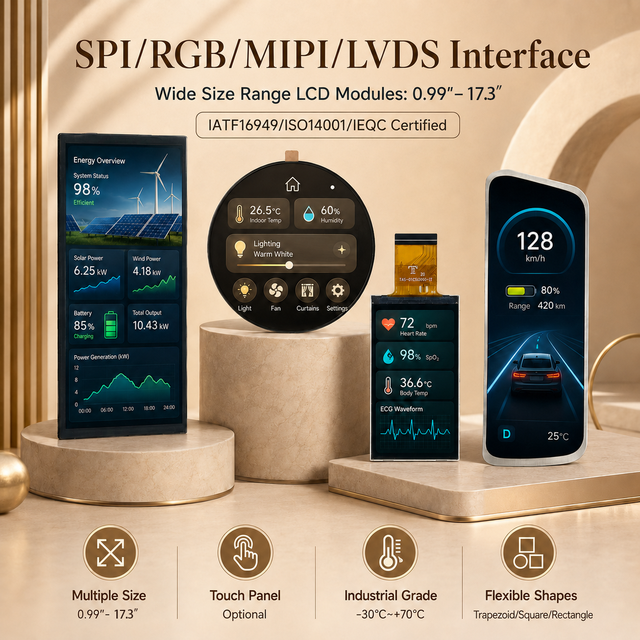 MIPI MCU RGB SPI Lvds Interface 5.98/6.86"/7.84''/9.31"/10.16"Inch Small Color TFT Display Panels Touch Screen LCD Module