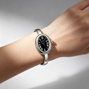 Nouvelles Montres Ovales Magnifiques pour Femmes et Filles, Simples, Argentées, Dorées, Mignonnes, à Quartz, Élégantes, Minimalistes, Bracelets de <span class=keywords><strong>Montre</strong></span> - Product Image 3