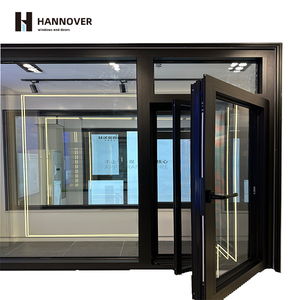 Hannover tùy chỉnh nhôm cửa sổ đúc sẵn đôi kính cửa sổ xoay cho biệt thự sử dụng sản xuất chuyên nghiệp - Product Image 1