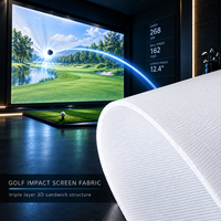 Écran de simulation de golf personnalisé de 3,2 m de large, ignifuge, silencieux, haute définition 4K, gris, pour simulateur de golf, matériau brut