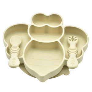 Plato de silicona con forma de abeja para bebé, plato de alimentación sin derrames, sin Bpa, plato de cena de silicona - Product Image 5