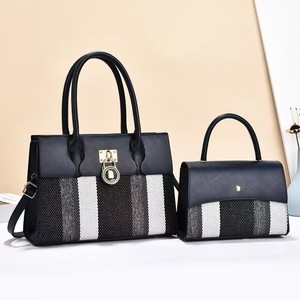 Sacs à main deux pièces mère-fille 2025 – Design simple à blocs de couleur en cuir PU avec fermeture éclair – Mode et luxe en polyester - Product Image 1