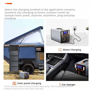 Estación de energía de onda sinusoidal pura portátil de 200W-6000W, batería de litio, Panel Solar, linterna, fuente de coche recargable, estación de energía - Product Image 6
