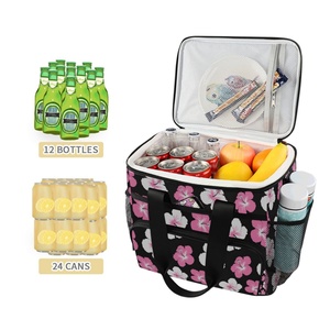 กระเป๋าเก็บความเย็นลายดอกชบาแบบฮาวายสำหรับอาหารกลางวัน รุ่นใหม่ล่าสุด พกพาสะดวกสำหรับปิกนิก - Product Image 2