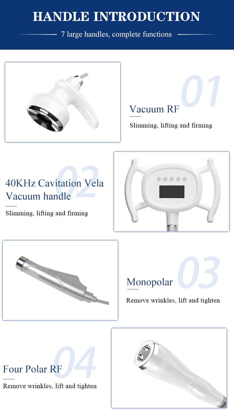 Rf Vacuum Cavitation Portable Slimming Machine Breast Enlargement Cavitation Radio Frequency Three polar Facial  Corporal
