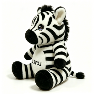 Peluche de cebra de dibujos animados con pestañas largas, juguete decorativo para la habitación infantil con temática de safari. - Product Image 2