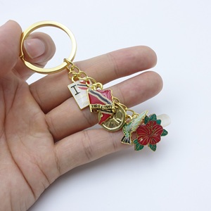 Personalizado Trinidad y Tobago lindo metal aleación flor modelo chapado en oro llavero viaje recuerdo coche colgante llavero - Product Image 2