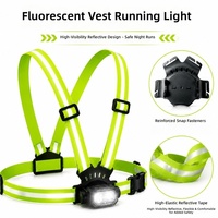 Rompi Lampu Lari USB Isi Ulang 500LM untuk Lari Malam Hari Bersepeda Luar Ruangan 4 Mode 45 °   Dapat Disesuaikan 360 °   Rompi Reflektif IPX4
