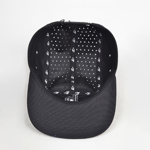 <span class=keywords><strong>Gorra</strong></span> <span class=keywords><strong>de</strong></span> <span class=keywords><strong>running</strong></span> personalizada <span class=keywords><strong>de</strong></span> 5 paneles con bordado perforado y corte láser, visera plana <span class=keywords><strong>de</strong></span> malla, rendimiento para golf, impermeable - Product Image 4