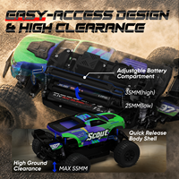 JIUSI SC10 Coche de Carreras RC 4WD a Escala 1:10 con Motor Cepillado, 350m, 2.4GHz, Control Remoto, Listo para Usar, Vehículo Eléctrico Todoterreno 80km/h para Niños