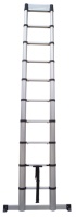 Échelle télescopique en aluminium TUV Safe Close de 3,8 m de hauteur, 12 marches, avec barre d'équilibre et fermeture douce