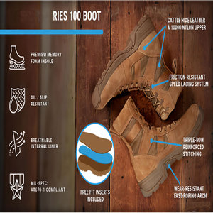 Bottes de randonnée tactiques imperméables légères noires pour hommes, durables, pour la chasse, la randonnée, le travail, la jungle, à porter au quotidien - Product Image 6