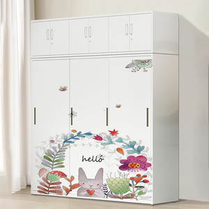 Armoire métallique à 4 portes coulissantes en acier pour chambre de bébé, motif imprimé - Product Image 2