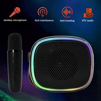 Nouveau haut-parleur 5.0 avec éclairage LED RGB, entrée AUX, double microphone KTV, commande vocale pour utilisation KTV à domicile pour enfants