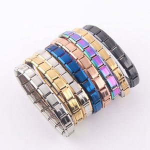 Pulsera Italiana para Hombre, con Logotipo Personalizado, Acero Inoxidable 304, Diamantes y Perlas, Acabado Pulido, en Oferta - Product Image 1