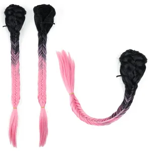 Sıcak satış degrade renk peruk kılçık bezleri kadın peruk peruk sıcak satış İpli tarzı Fishtail Ponytails