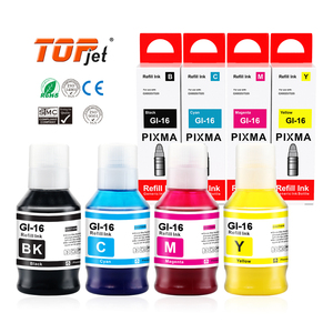 Topjet Premium GI 16 GI16, botella a base de agua a granel, <span class=keywords><strong>tinta</strong></span> de recarga de Color Compatible <span class=keywords><strong>para</strong></span> impresora <span class=keywords><strong>Canon</strong></span> MAXIFY GX6010 <span class=keywords><strong>GX7010</strong></span> Pixma - Product Image 1