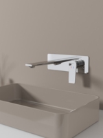 Robinet d'évier de salle de bain mural en laiton moderne Design classique avec noyau de valve en céramique Mélangeur de bassin d'eau chaude et froide