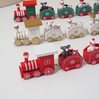 Ornement de train miniature en bois personnalisable, style dessin animé, modèle H1008, cadeau d'assemblage pour enfants de maternelle, pour fenêtre