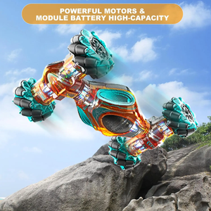 รถบังคับวิทยุ HOSHI 1611MAX รุ่น Stunt Car ขนาด 1:10 สำหรับทุกสภาพพื้นผิว ขับเคลื่อนด้วยรีโมทแบบพลิกหมุนได้ 360 องศา ควบคุมด้วยท่าทาง นาฬิกา และรีโมท ของเล่นไฟฟ้าสำหรับเป็นของขวัญคริสต์มาส - Product Image 3