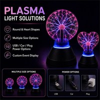 Lampu Bola Plasma Kustom dengan Bentuk Hati Bulat, Berbagai Ukuran, dan Layar Sentuh Reaktif Suara untuk Acara