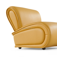 Chaise longue de luxe en cuir épais de haute qualité, avec éclairage italien et design moderne inclinable pour le salon familial