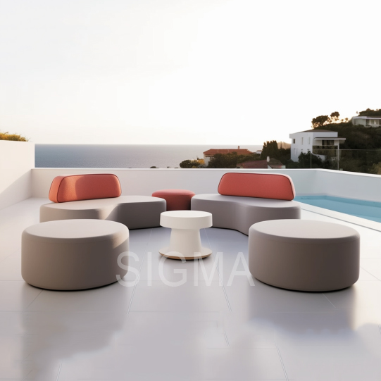 Modern Design Living Room garden Home Furniture Single Sofa Leisure Small round low stool
