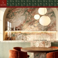 Dalle de marbre rose et vert GOLDKING naturelle quatre saisons pour mur, îlot de cuisine, baignoire, sol, meuble-lavabo, comptoir de bar, décoration intérieure