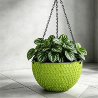 Grand panier suspendu traditionnel à double pot pour plantes, avec trous de drainage, 1,28 L, en PP durable, pour usage intérieur/extérieur en jardin