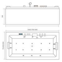 Vente en gros de baignoires blanches avec led acrylique whirlpool Hot Tub jacuzzis bathtuband Baths Massage baignoire moderne spa Intérieur avec douche