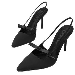 Spring Summer Collection Beautiful High-Heeled Women's Sandals With Pointed Bow Design PU Insole Wholesale - Product Image 5