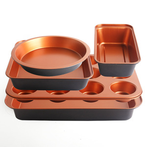 <b>Baking</b> Pan <b>Set</b> 5 Piece Non Stick Cake Mold Muffin <b>Tray</b> Pizza Pan Toast Mold Carbon Steel Bakeware - Product Image 3