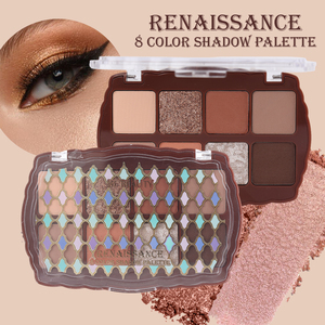 Paleta de sombras de ojos con purpurina, paleta de sombras de ojos pigmentadas de larga duración, suave y personalizada, paleta de sombras de 8 colores Reaissance Classic - Product Image 4