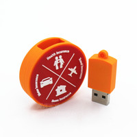 Tag bagasi 3D kartun pvc murah stik memori flash drive usb bentuk untuk stik memori usb bulat promosi