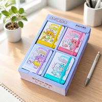 Cuaderno A7 Bunny Paradise con Banda Elástica, 80 Hojas, 80GSM, Marcapáginas de Cinta, 4 Diseños, Papelería Kawaii, Venta al Por Mayor