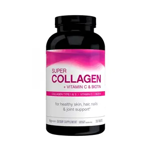 OEM ODM Super Collagen Tablets Hydrolyzed Bovine Collagen Vitamin C Biotin Supplement for Hair Skin & Nails