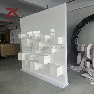 Support à <span class=keywords><strong>champagne</strong></span> mural en acrylique blanc miroir de haute qualité ZKAI pour décoration de mariage - Product Image 4