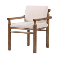 Fauteuil en bois de frêne massif naturel, mobilier de restaurant d'hôtel de luxe nordique, chaise de salle à manger en tissu pour salle à manger