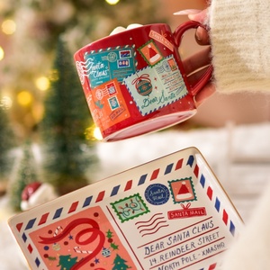 Tasse à café en céramique rouge exquise de grande valeur esthétique Lelyi pour Noël et le Nouvel An, compatible lave-vaisselle et micro-ondes - Product Image 2