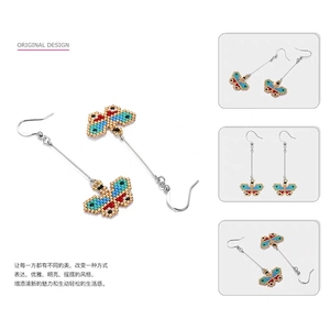 ต่างหูจี้รูป<span class=keywords><strong>ผีเสื้อ</strong></span>ขอบทองคลาสสิกและน่ารัก ต่างหูจี้ลูกปัดมิยูกิถักมือ ขายตรงจากโรงงาน - Product Image 5