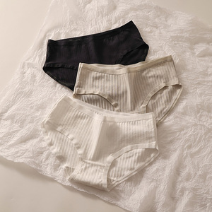 Ropa Interior Antibacteriana de Algodón Puro Tejido para Mujer, Venta Directa de Fábrica, Cintura Media, Transpirable, Estilo Hipster - Product Image 1