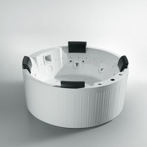 Baignoire de massage en acrylique et bois DEWO EE940 <span class=keywords><strong>avec</strong></span> 22 jets pour 4-5 personnes, utilisation intérieure/extérieure, options salle de bain/hôtel, design moderne - Product Image 2